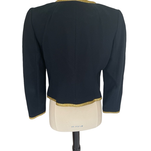 Banana Republic Navy Tweed Gold Rimmed Jacket - Picture 3 of 6